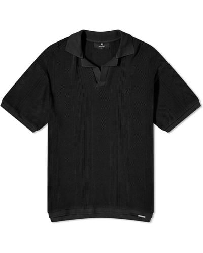 Represent Open Stitch Polo Shirt - Black