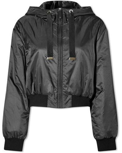 Max Mara Cool Cropped Hood Jacket - Black