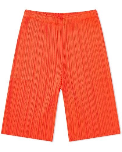 Pleats Please Issey Miyake Pleats Shorts - Orange