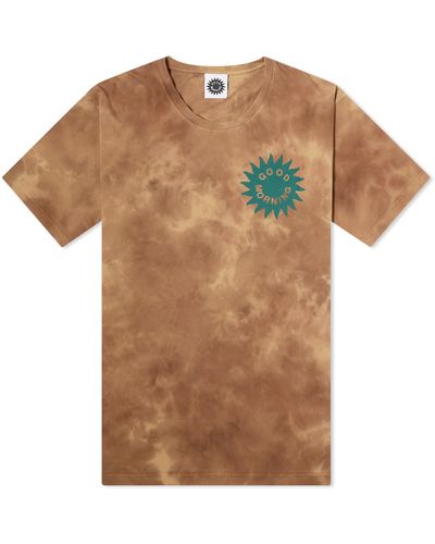 Good Morning Tapes Sun Logo T-Shirt - Brown