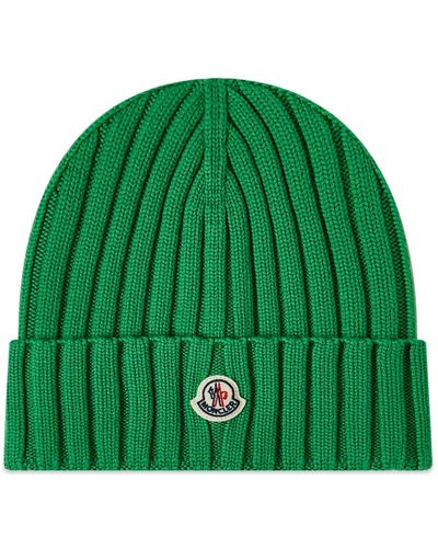 Moncler Logo Beanie Hat - Green