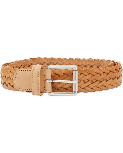Anderson's Woven Leather Belt - Brown