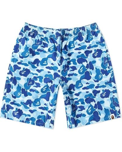 A Bathing Ape Abc Camo Beach Shorts - Blue