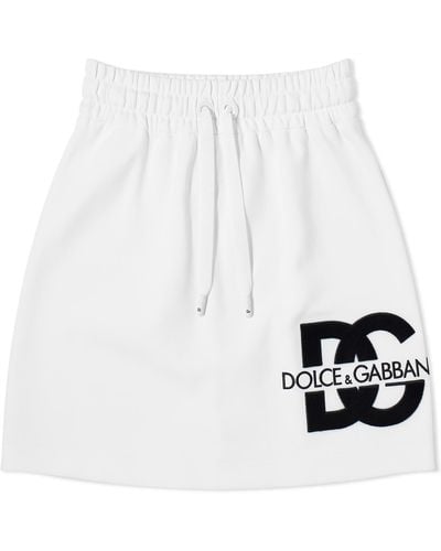 Dolce & Gabbana Logo Sweat Skirt - White