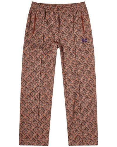 Needles Poly Jacquard Track Trousers - Brown