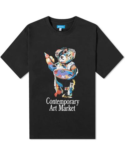 Market Art Bear T-Shirt - Black
