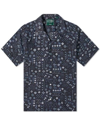 Gitman Vintage Short Sleeve Camp Collar Bandana Shirt - Blue