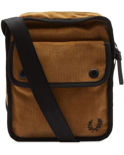 Fred Perry Cord Cross Body Bag - Brown