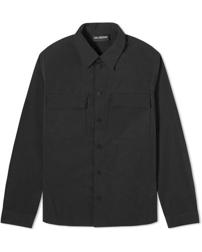 Han Kjobenhavn Nylon Long Sleeve Overshirt - Black