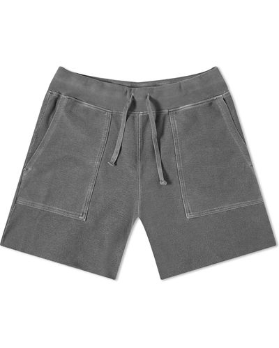 Save Khaki Twill Terry Utility Sweat Shorts - Gray