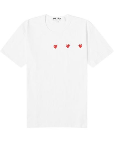 COMME DES GARÇONS PLAY 3 Heart T-Shirt - White