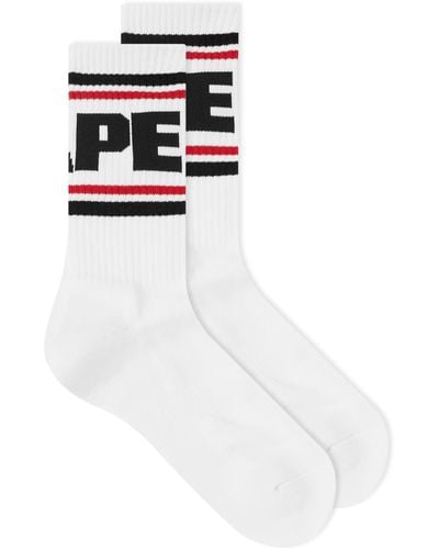 A Bathing Ape Bape Line Socks - White