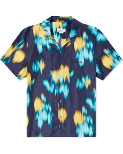 Lanvin Short Sleeve Blur Vacation Shirt - Blue