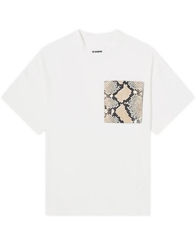 Jil Sander Python Print Pocket T-Shirt - White