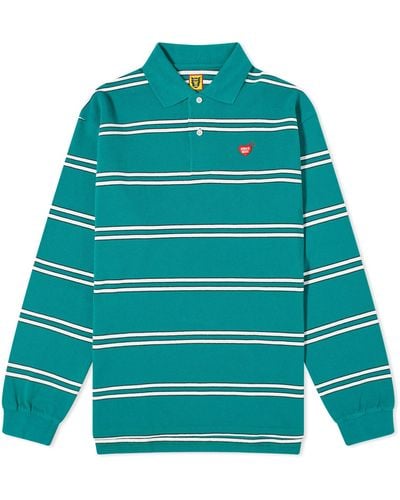 Human Made Long Sleeve Striped Polo Shirt - Green