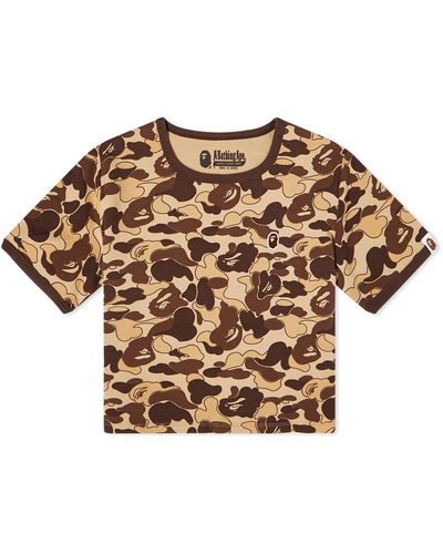 A Bathing Ape Cookie Camo 2 Trim T-Shirt - Brown