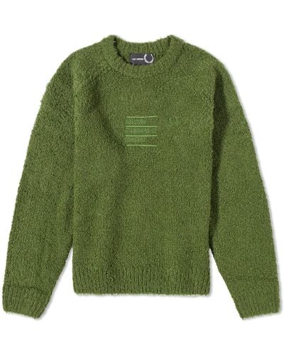 Fred Perry X Raf Simons Fluffy Crew Knit - Green