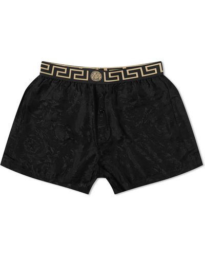 Versace Greca Waistband Pajama Short - Black