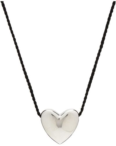 Annika Inez Large Heart Necklace - Metallic