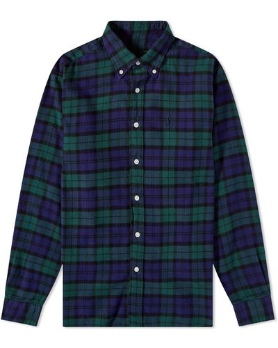 Sophnet Flannel Check Button Down Shirt - Blue