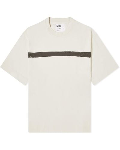 MHL by Margaret Howell Painted Stripe T-Shirt - White