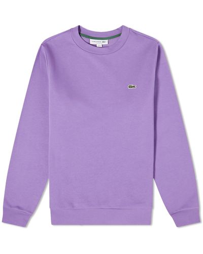 Lacoste Classic Logo Brushed Cotton Sweatshirt Purple