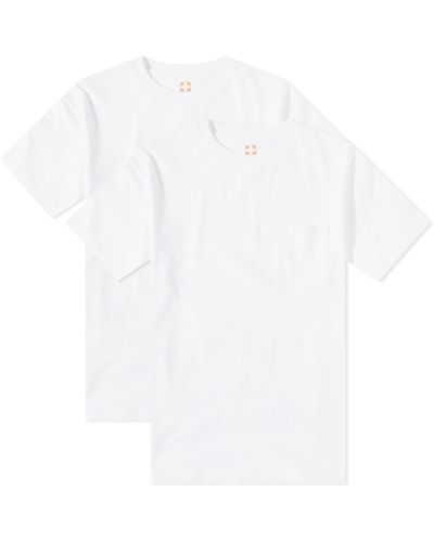 Beams Plus 2 Pack Pocket T-Shirt - White