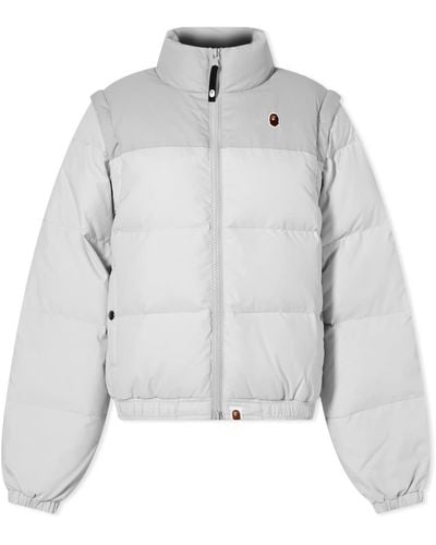 A Bathing Ape Detachable Sleeve Puffer Jacket - Grey