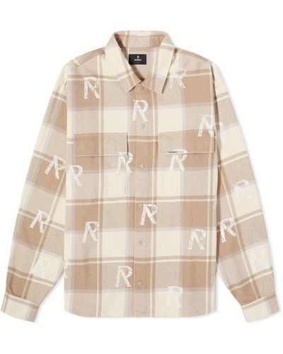 Represent All Over Initial Flannel Shirt - Natural
