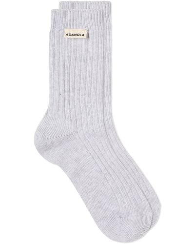 ADANOLA Cotton Rib Socks - Gray