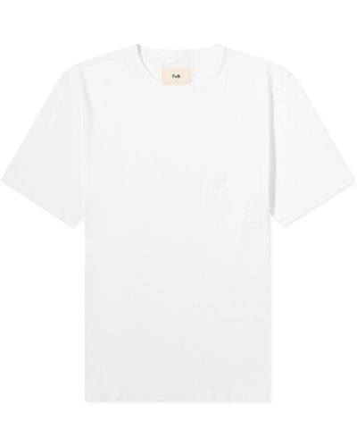Folk Pocket Nep Assembly T-Shirt - White