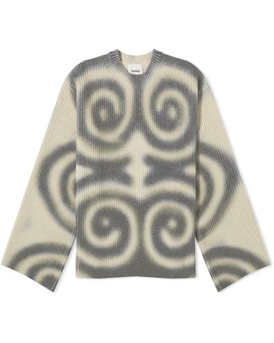 Nanushka Maura Spiral Knit Sweater - Gray