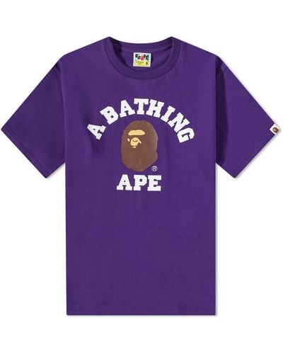 A Bathing Ape Classic University T-Shirt - Purple
