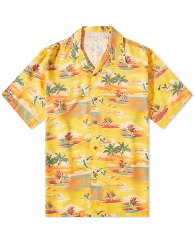Nudie Jeans Nudie Arvid Hawaii Vacation Shirt - Yellow