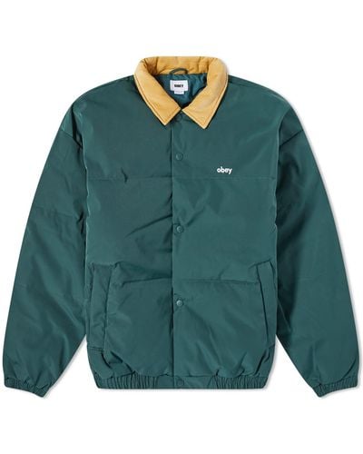 Obey Whispers Puffer Jacket - Green