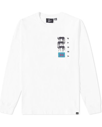 by Parra Long Sleeve The Berry Farm T-Shirt - White