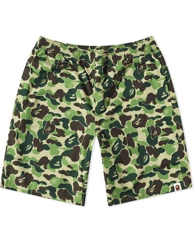 A Bathing Ape Abc Camo Beach Shorts - Green