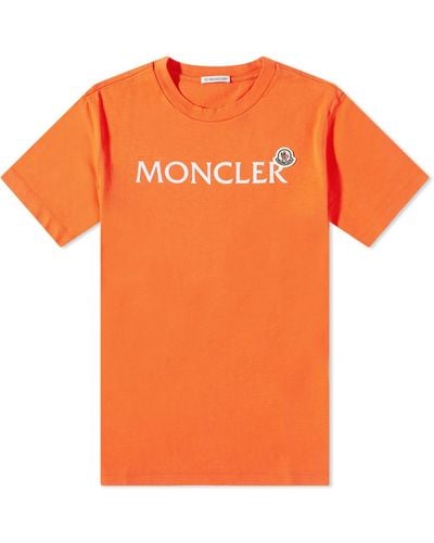 Moncler Text Logo T-Shirt - Orange