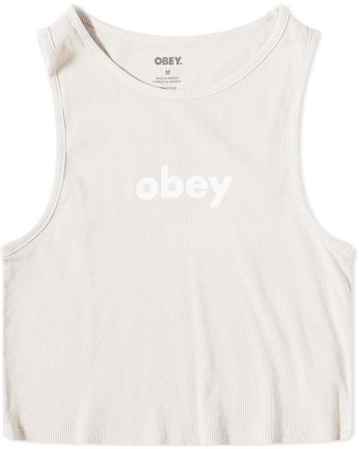 Obey Lower Case Logo Tank Vest - White