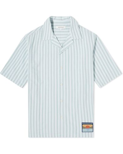 Maison Kitsuné Stripe Vacation Shirt - Blue