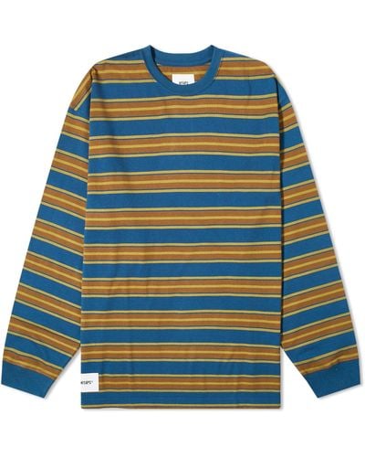 WTAPS Long Sleeve 16 Stripe T-Shirt - Blue