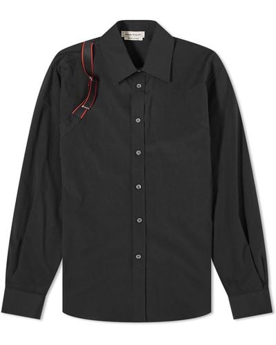 Alexander McQueen Tape Logo Harness Shirt - Black