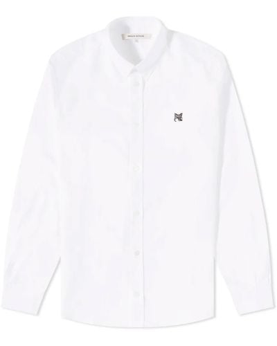 Maison Kitsuné Bd Casual Shirt With Fox Head Patch - White