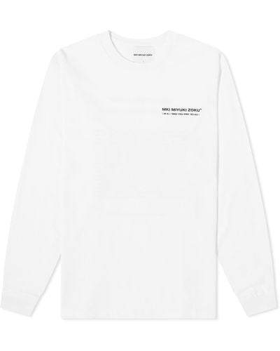 MKI Miyuki-Zoku Long Sleeve Phonetic T-Shirt - White