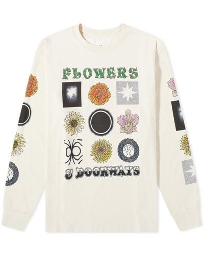 STORY mfg. Flowers & Doorways Grateful Long Sleeve T-shirt - White
