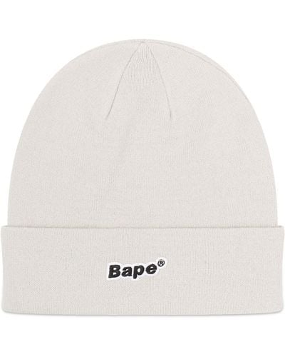 A Bathing Ape Bape Patch Knit Hat - White