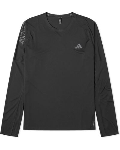adidas Adidas Adizero Long Sleeve Running T-Shirt - Black
