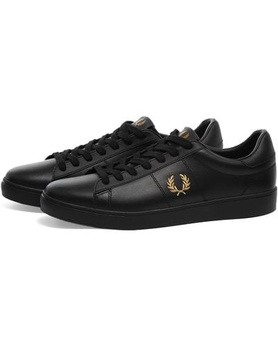 Fred Perry Spencer Leather Trainers - Black