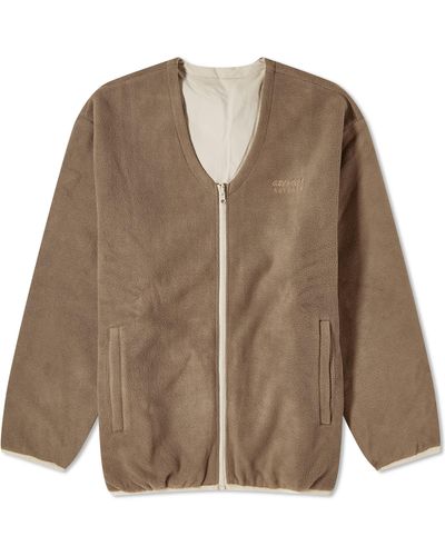 Gramicci Reversible Fleece Cardigan - Brown