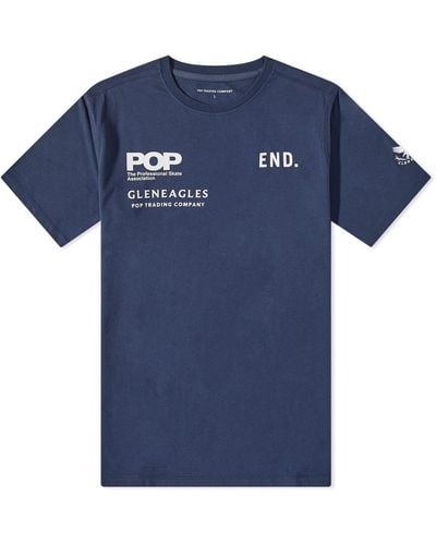 Pop Trading Co. X Gleneagles By End. Tour T-Shirt - Blue
